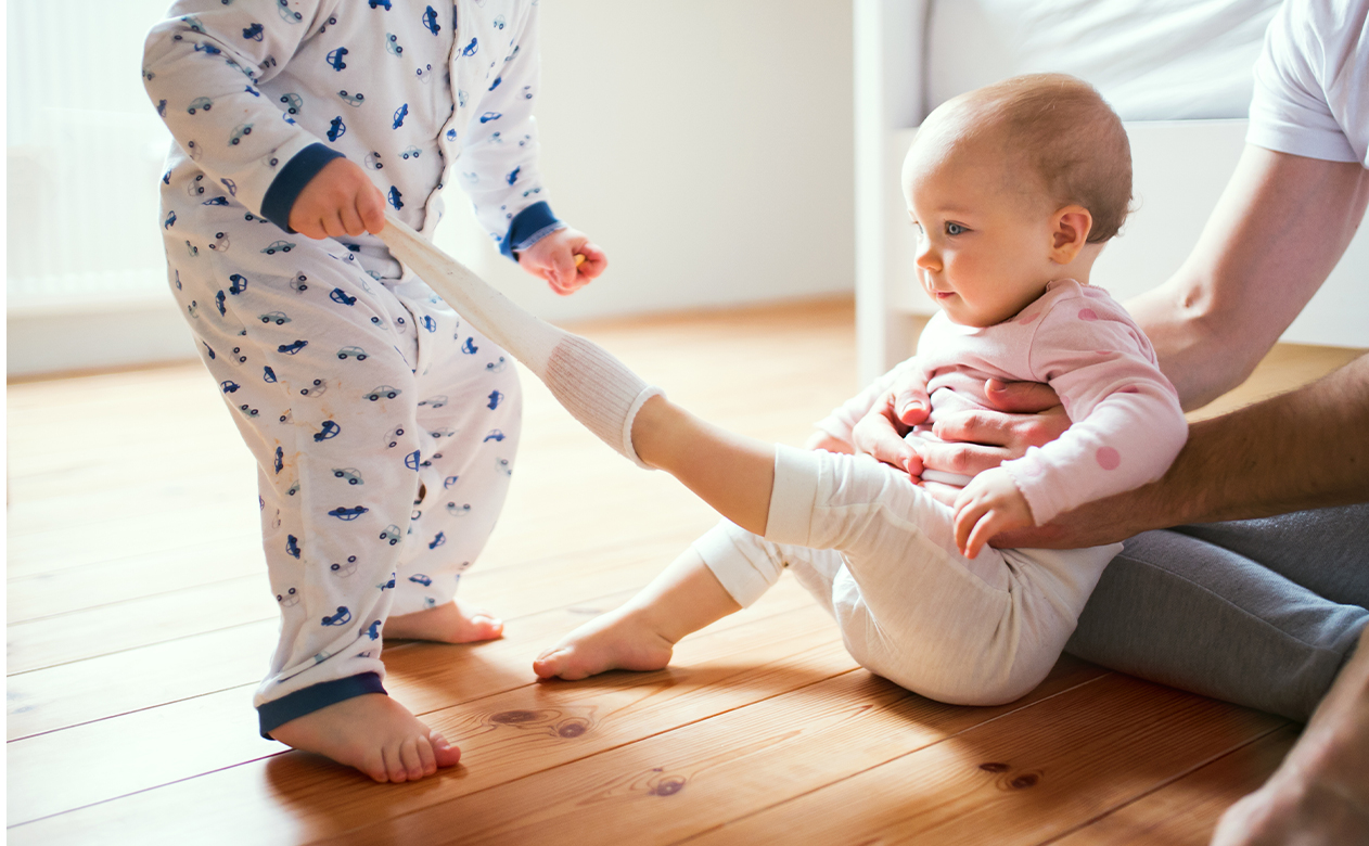 Baby on Hardwood flooring